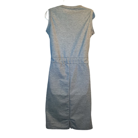 Essentials Basic Sleeveless Casual Drawstring Midi Dress Gray Size Medium - Picture 2 of 11